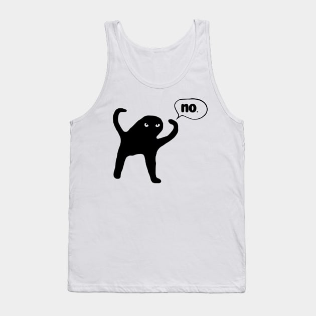 Black-Cat-Says-No Tank Top by Junalben Mamaril